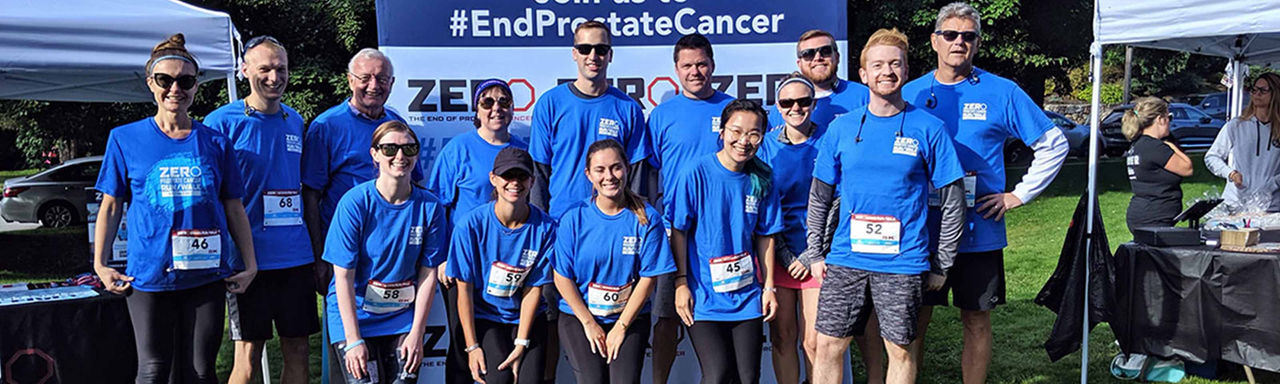 Group photo of runners participating in ZERO prostate cancer.